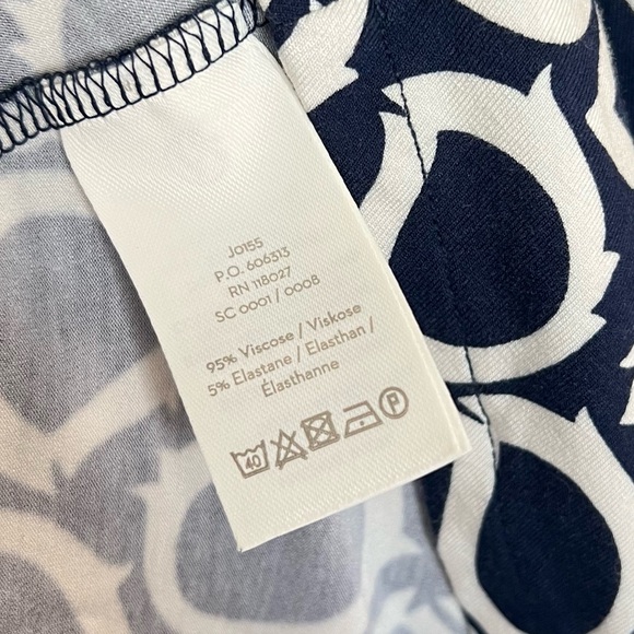 Boden Kassidy Jersey Navy and White Geometric Midi Dress- EUC - Picture 9 of 10